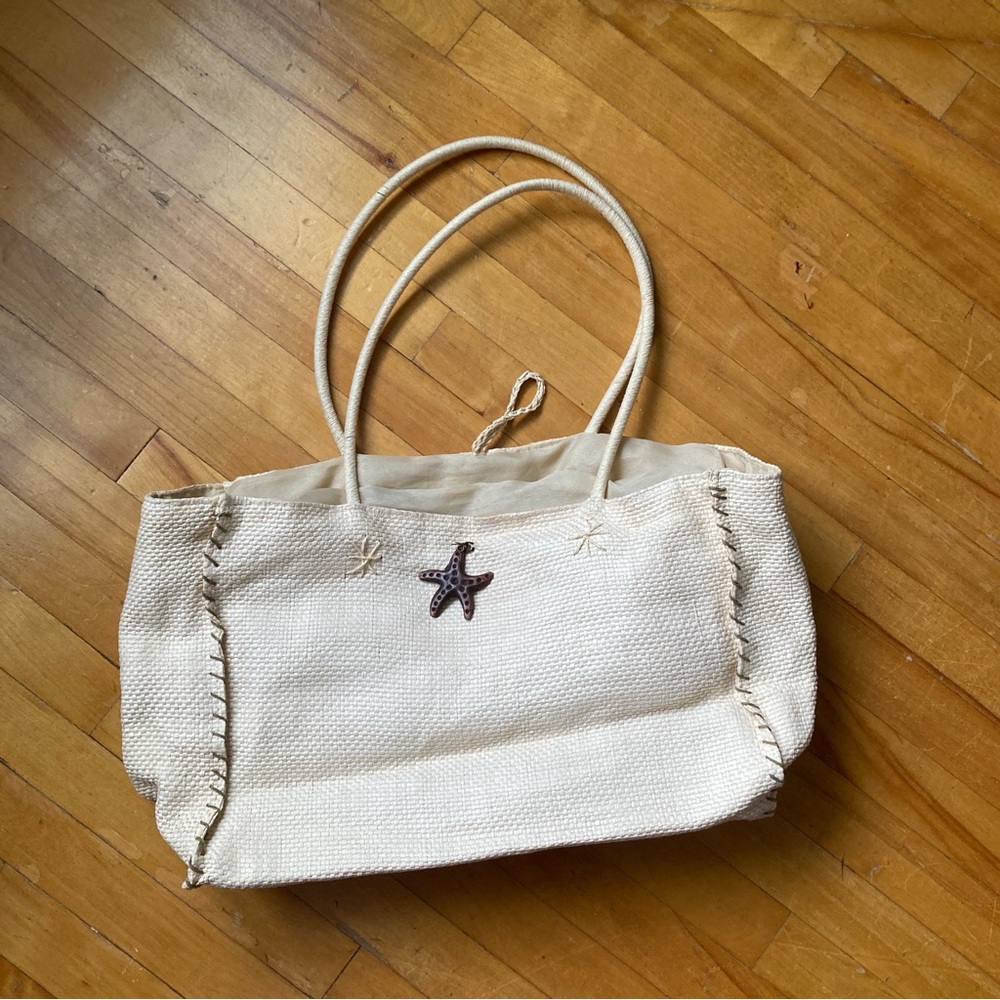 Elegant Cream Tote Bag with Starfish Accent